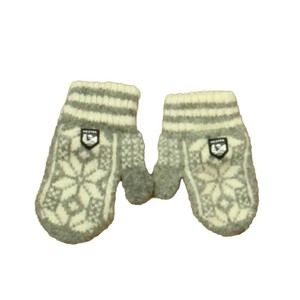 Hestra Girls Gray | Ivory Mittens size: 2T